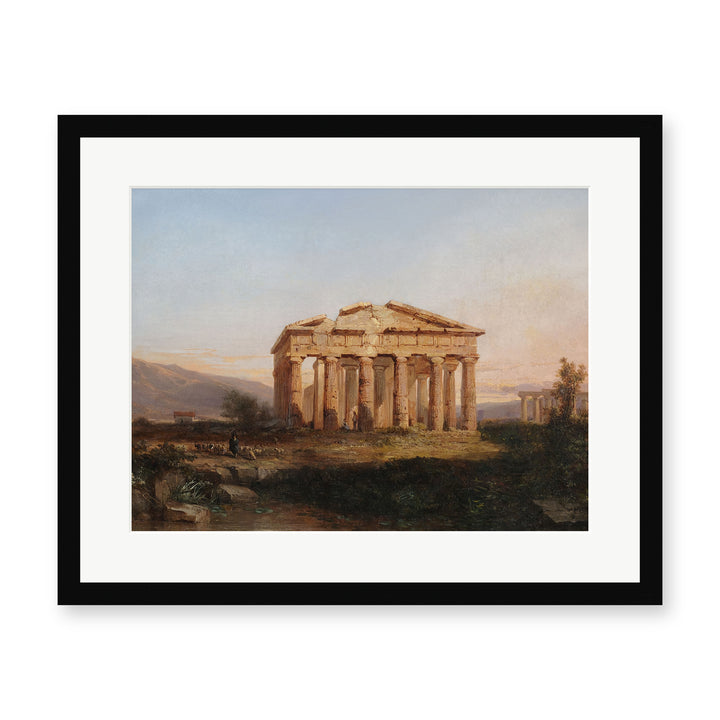 The Temples of Paestum by Jules Coignet, Matted Fine Art Print