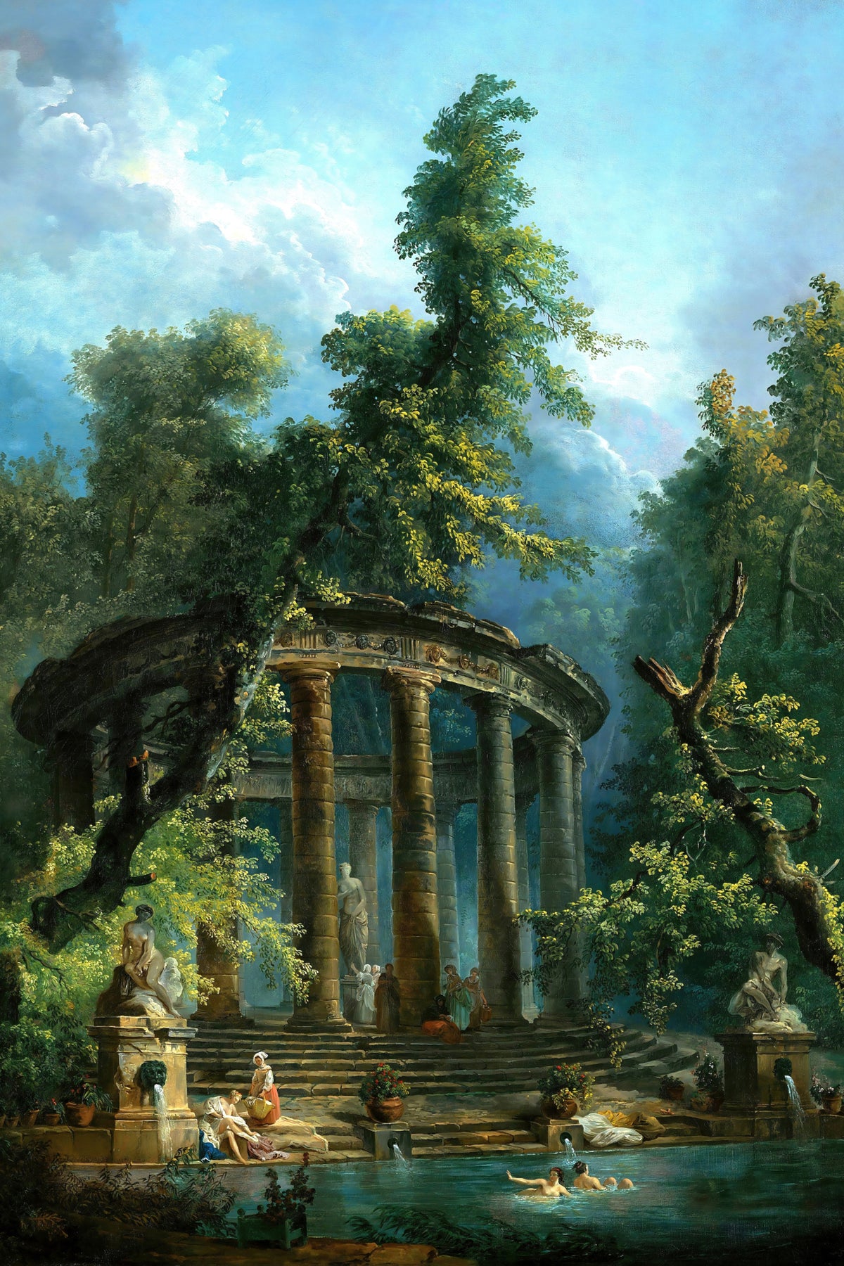 The Bathing Pool by Hubert Robert
