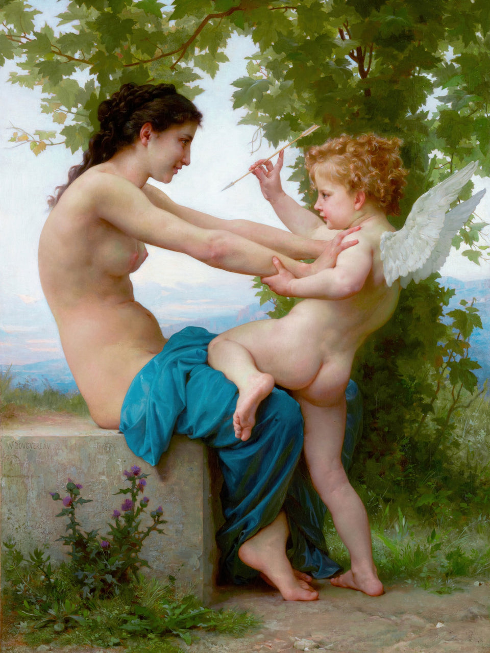 A Young Girl Defending Herself against Eros by William-Adolphe Bouguereau