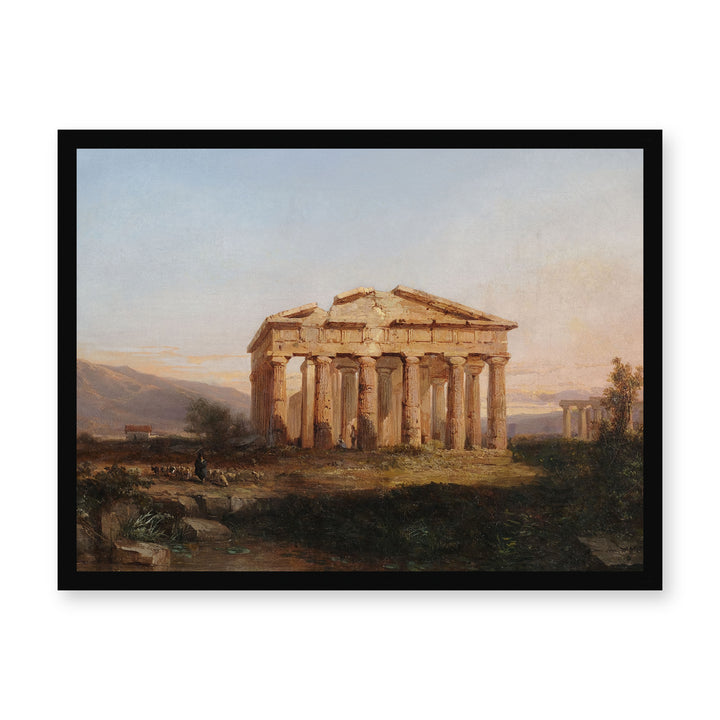 The Temples of Paestum by Jules Coignet, Framed Art Print