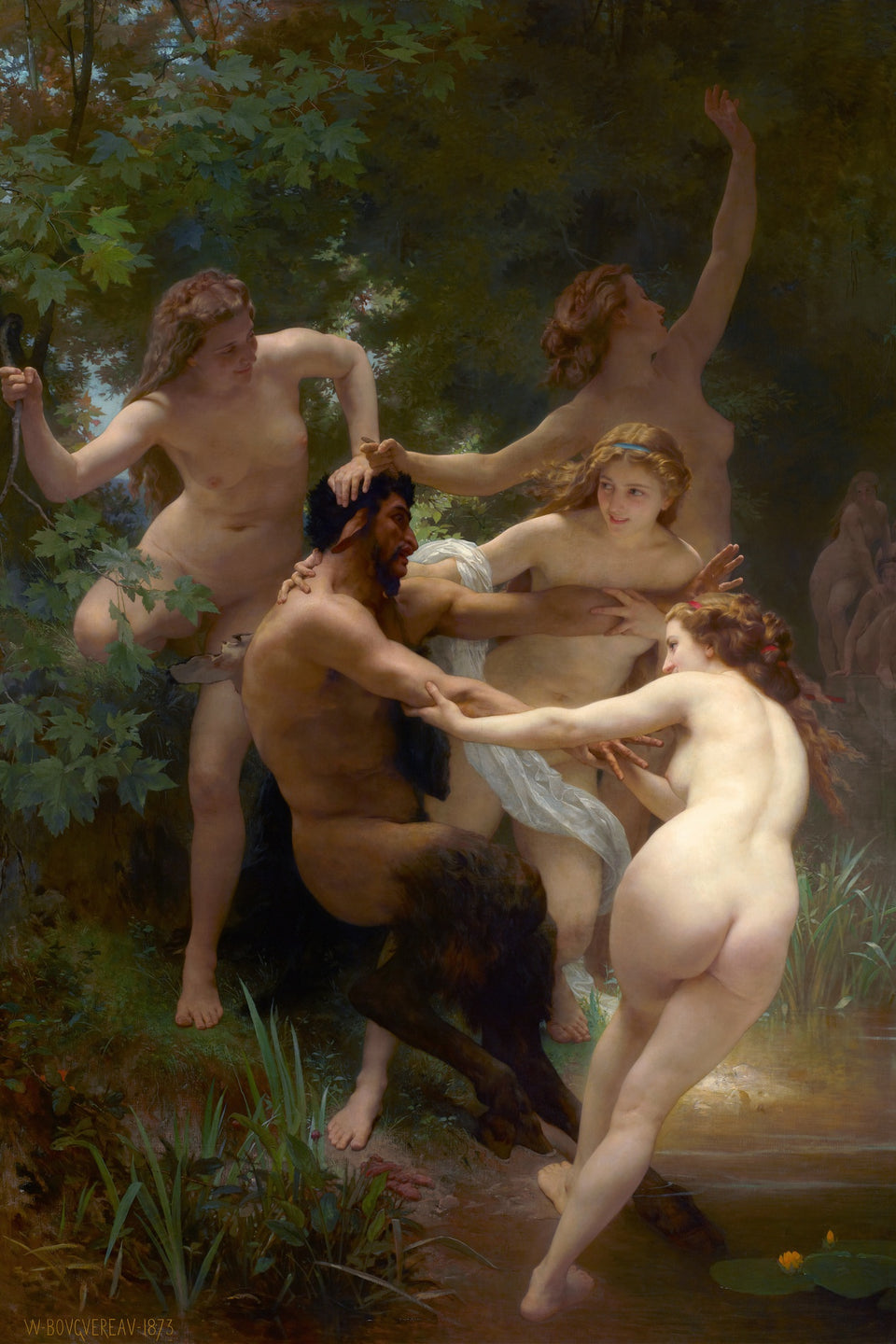 Nymphs and Satyr by William Bouguereau