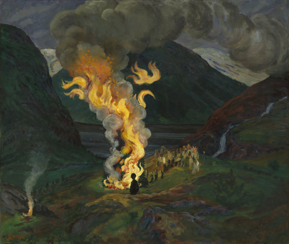Midsummer Bonfire by Nikolai Astrup