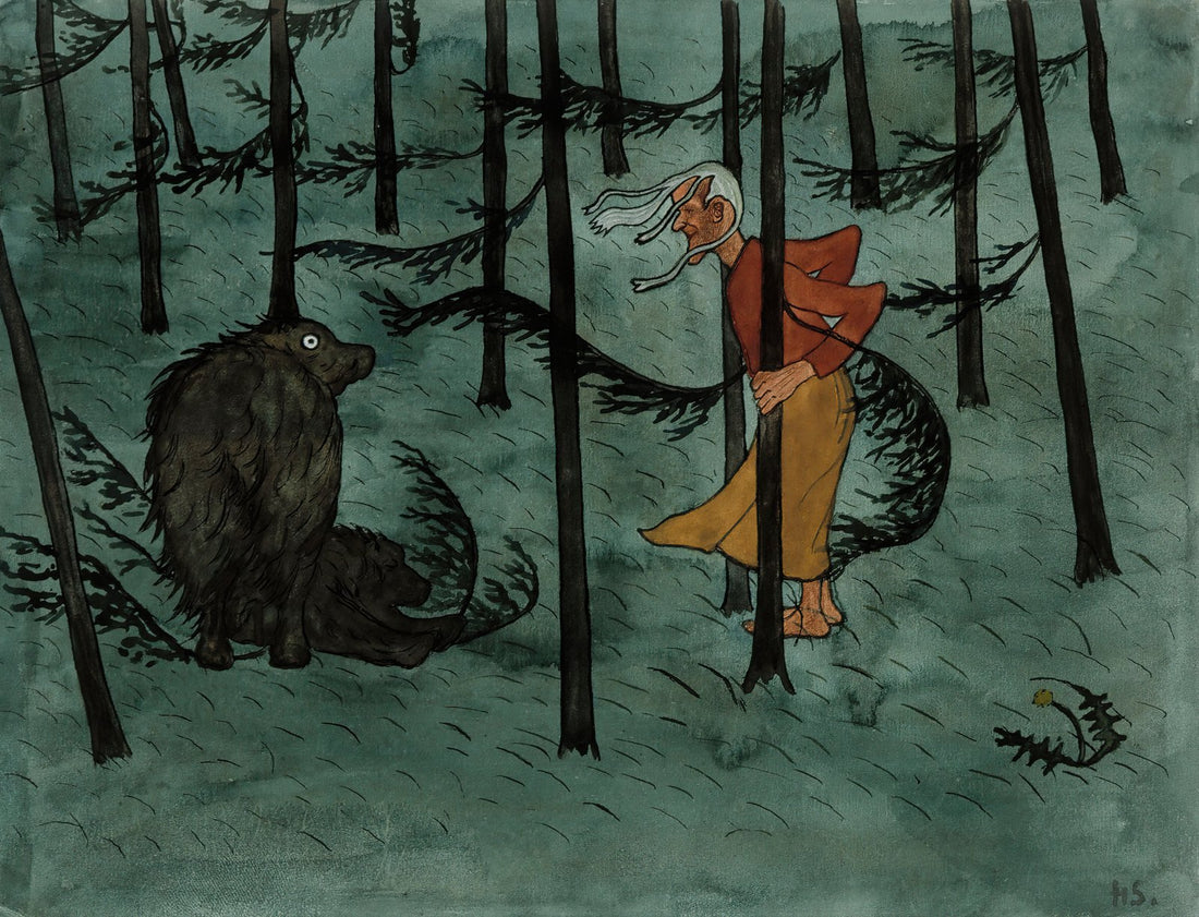 Fear in the Woods by Hugo Simberg, the whole painting