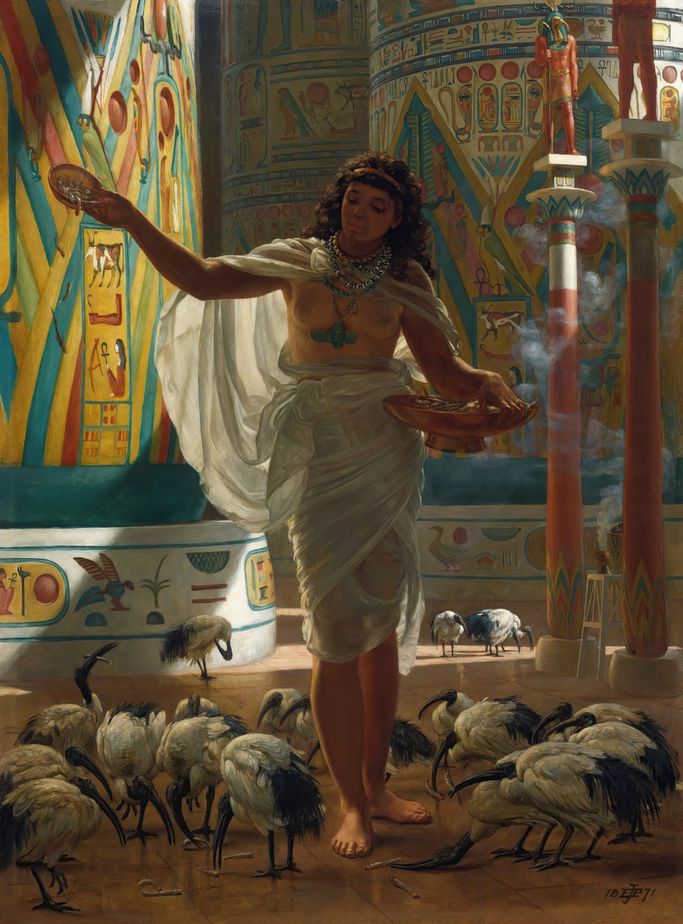 Feeding the Sacred Ibis in the Halls of Karnac by Edward John Poynter