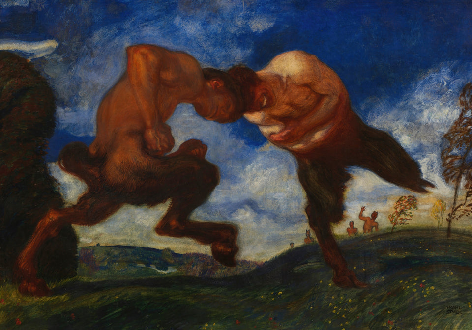 Fighting Fauns by Franz von Stuck