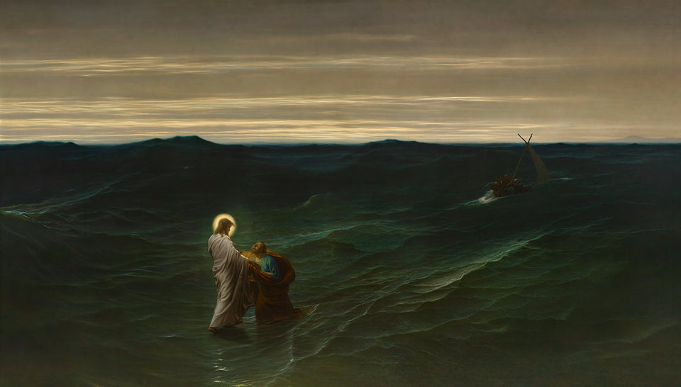 Jesus and Peter on the Water by Gustave Brion