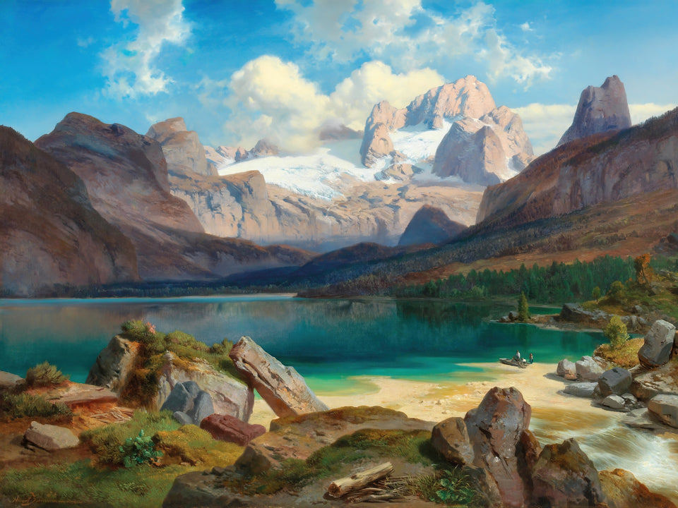 Lake Gosau with a View of the Dachstein Massif by Albert Zimmermann