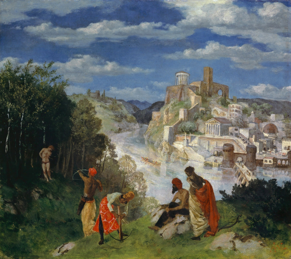 Landscape with the Martyrdom of Saint Sebastian by Albert Welti