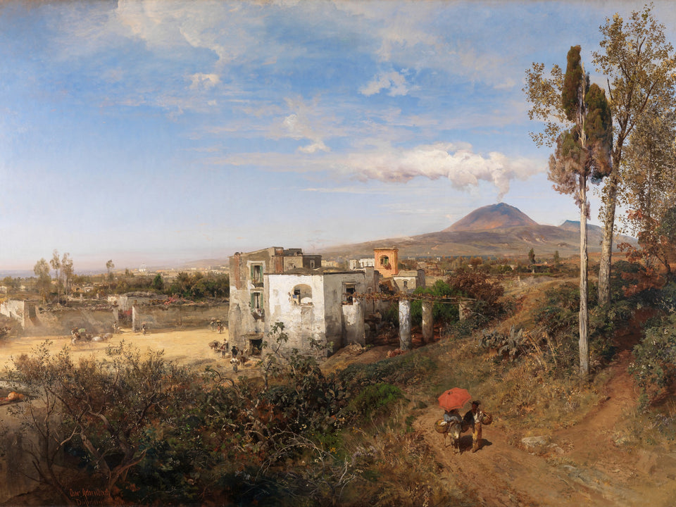 Landschaft bei Pompeji by Oswald Achenbach