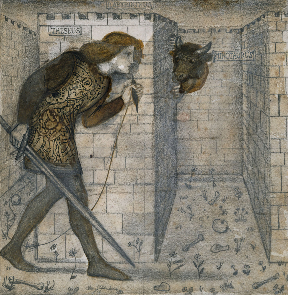 Theseus and the Minotaur in the Labyrinth by Sir Edward Coley Burne-Jones