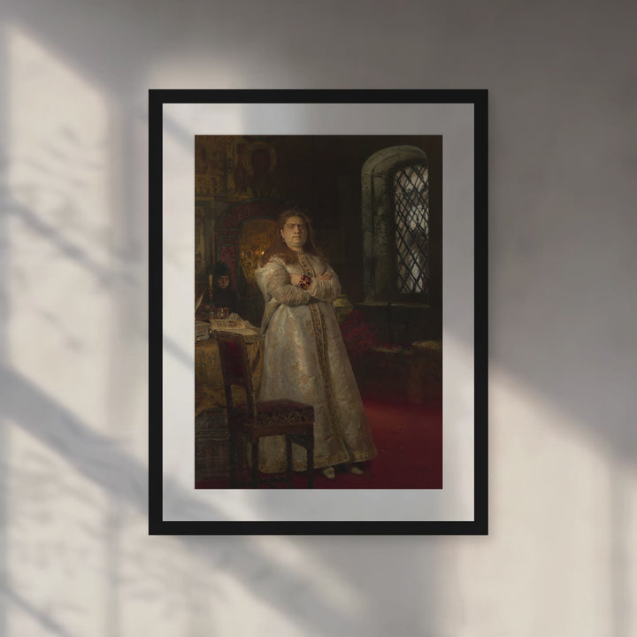 Format_Matted Fine Art Print | Tsarevna Sophia in the Novodevichy Convent by Ilya Repin - Black Classic frame with Snow white mat, room