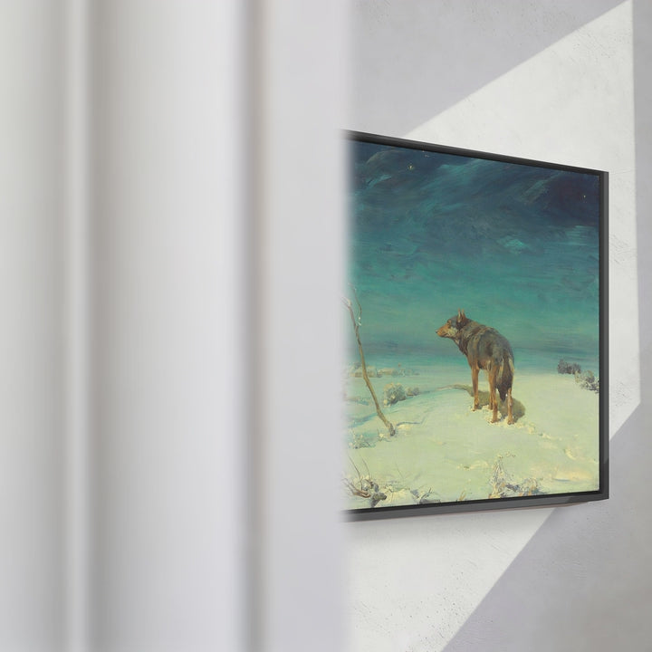 Format_Framed Canvas | The Lone Wolf by Alfred von Wierusz-Kowalski — framed canvas video mockup
