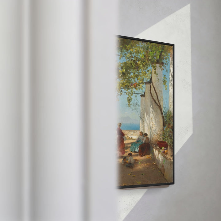 Format_Framed Canvas | Terrasse der Villa San Michele auf Capri by Albert Flamm — framed canvas video mockup