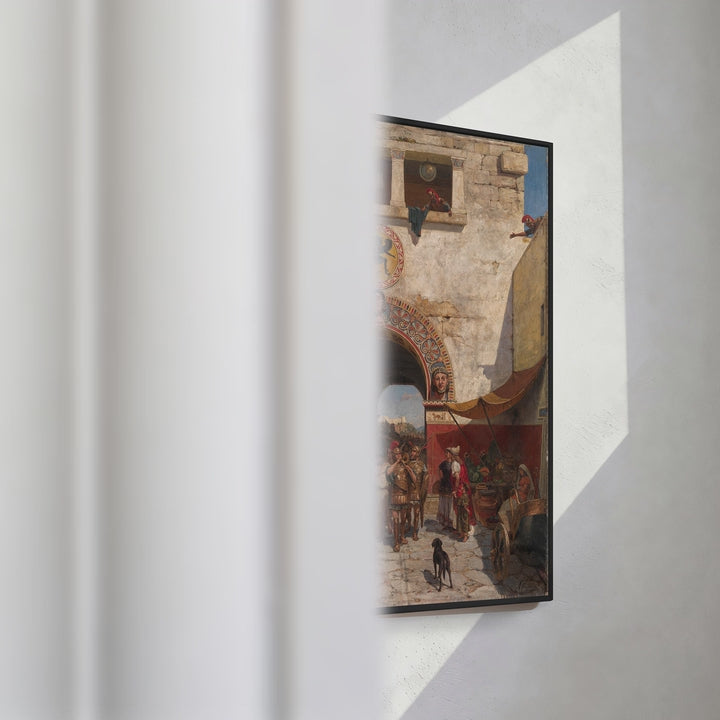 Format_Framed Canvas | Gate in Volterra, Etruria by Alexander Alexandrovich Svedomsky — framed canvas video mockup