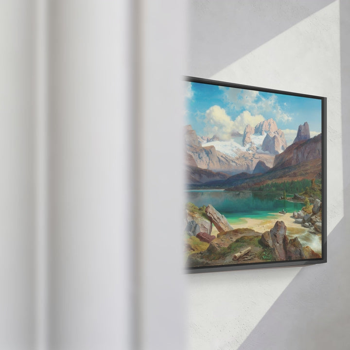 Format_Framed Canvas | Lake Gosau with a View of the Dachstein Massif by Albert Zimmermann — framed canvas video mockup