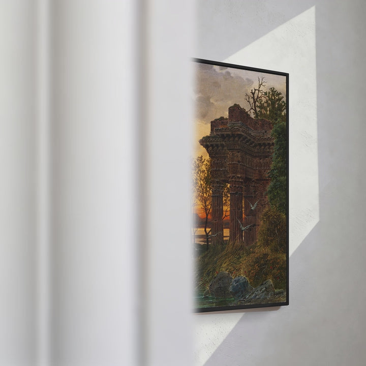Format_Framed Canvas | Abendliche Ruinenlandschaft by Ferdinand Knab — framed canvas video mockup
