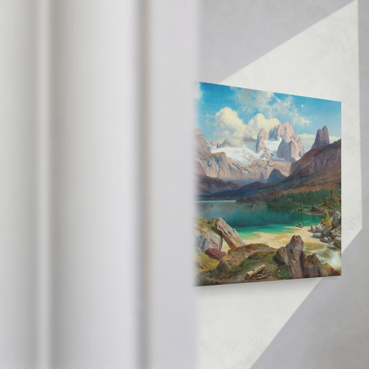 Format_Gallery Canvas | Lake Gosau with a View of the Dachstein Massif by Albert Zimmermann — gallery wrapped canvas video mockup