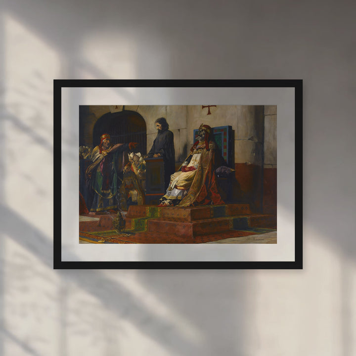 Format_Matted Fine Art Print | The Judgment of Pope Formosus by Jean-Paul Laurens - Black Classic frame with Snow white mat, room