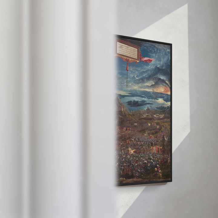 Format_Framed Canvas | The Battle of Alexander at Issus by Albrecht Altdorfer — framed canvas video mockup