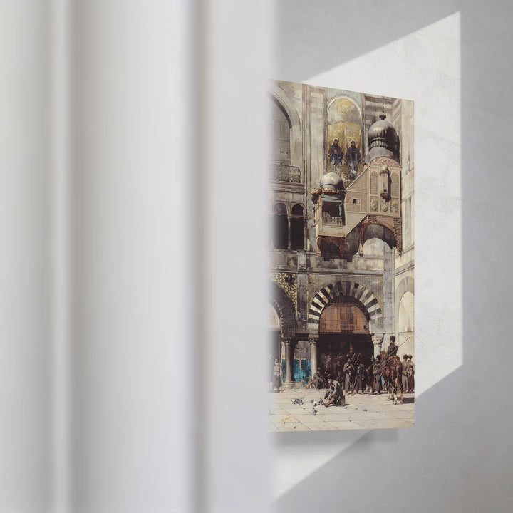 Format_Gallery Canvas | Circassian Cavalry Awaiting Their Commanding Officer at the Door of a Byzantine Monument by Alberto Pasini — gallery wrapped canvas video mockup
