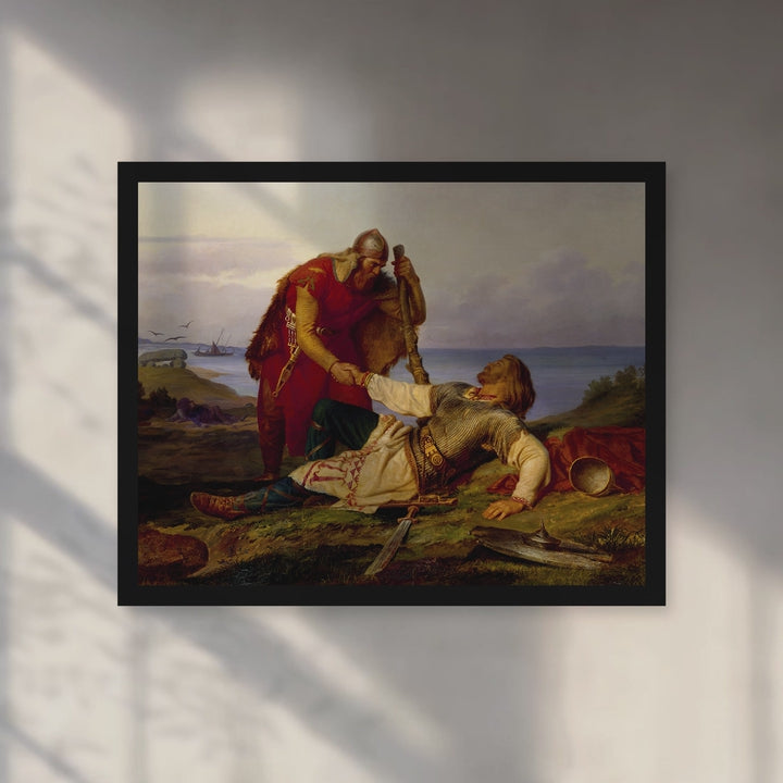 Format_Framed Art Print | Hjalmar Parting from Orvar Odd after the Fight on Samsö by Mårten Eskil Winge — Black Classic frame, room motion