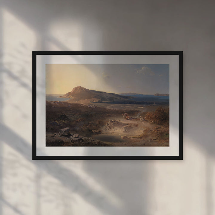 Format_Matted Fine Art Print | The Island of Delos by Carl Rottmann - Black Classic frame with Snow white mat, room