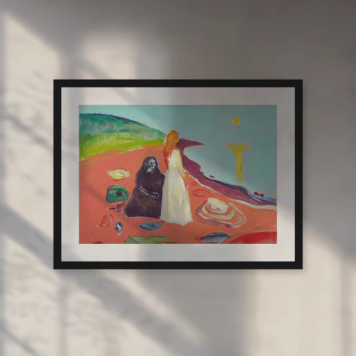 Format_Matted Fine Art Print | Two Women on the Shore by Edvard Munch - Black Classic frame with Snow white mat, room