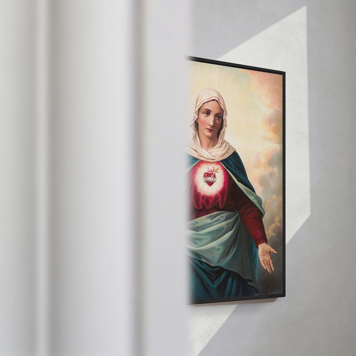 Format_Framed Canvas | The Virgin Mary with Heart Emblem on Chest by Unknown Artist — framed canvas video mockup