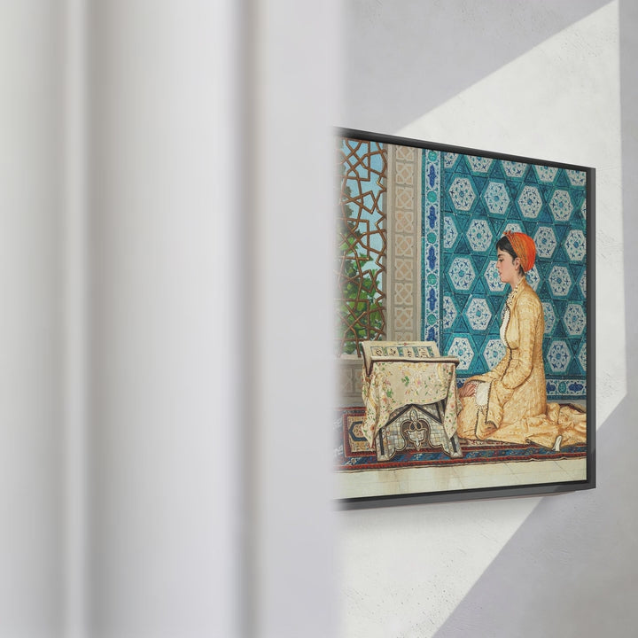 Format_Framed Canvas | Young Woman Reading by Osman Hamdi Bey — framed canvas video mockup