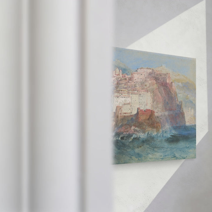 Format_Gallery Canvas | Genoa, from the Sea, Looking up to the Church of Santa Maria Assunta in Carignano by Joseph Mallord William Turner — gallery wrapped canvas video mockup