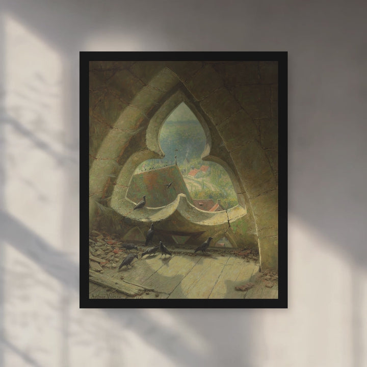 Format_Framed Art Print | Through the Window by Arthur Wasse — Black Classic frame, room motion