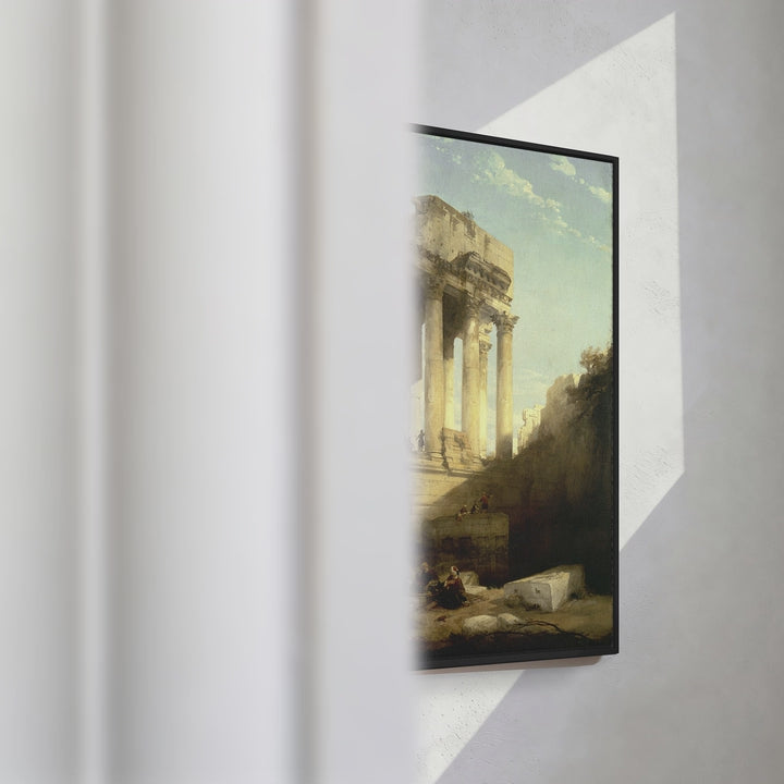 Format_Framed Canvas | Baalbec, Ruins of the Temple of Bacchus by David Roberts — framed canvas video mockup
