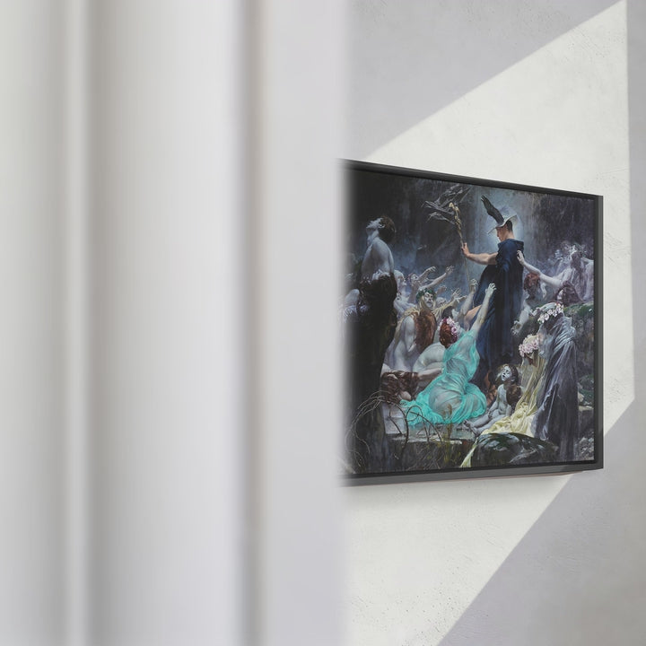 Format_Framed Canvas | The Souls at the Acheron by Adolf Hirémy-Hirschl — framed canvas video mockup