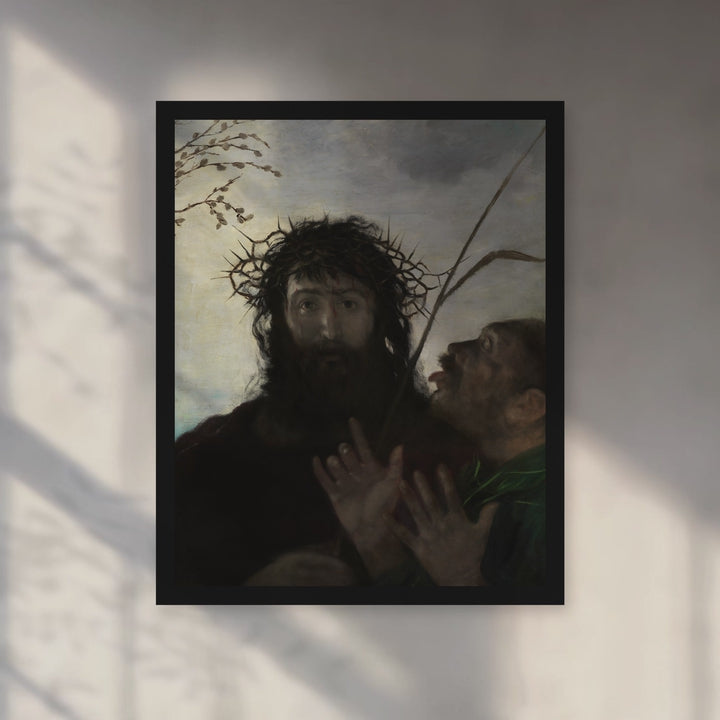 Format_Framed Art Print | The Mocking of Christ by Hans Thoma — Black Classic frame, room motion