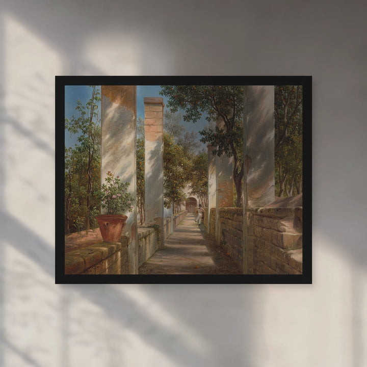 Format_Framed Art Print | Pergola with Oranges by Thomas Fearnley — Black Classic frame, room motion