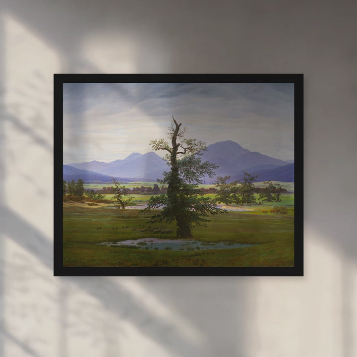 Format_Framed Art Print | The Lonely Tree by Caspar David Friedrich — Black Classic frame, room motion
