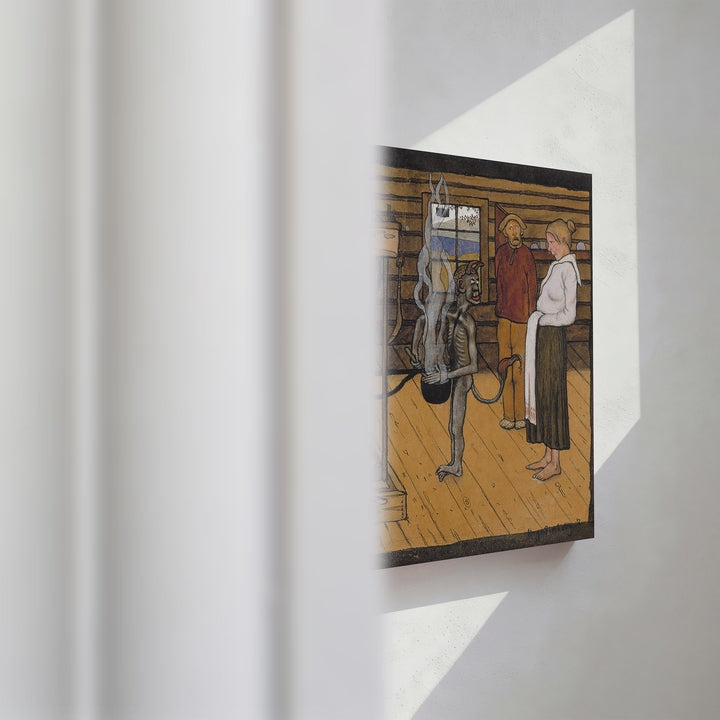 Format_Gallery Canvas | The Poor Devil by the Fire by Hugo Simberg — gallery wrapped canvas video mockup