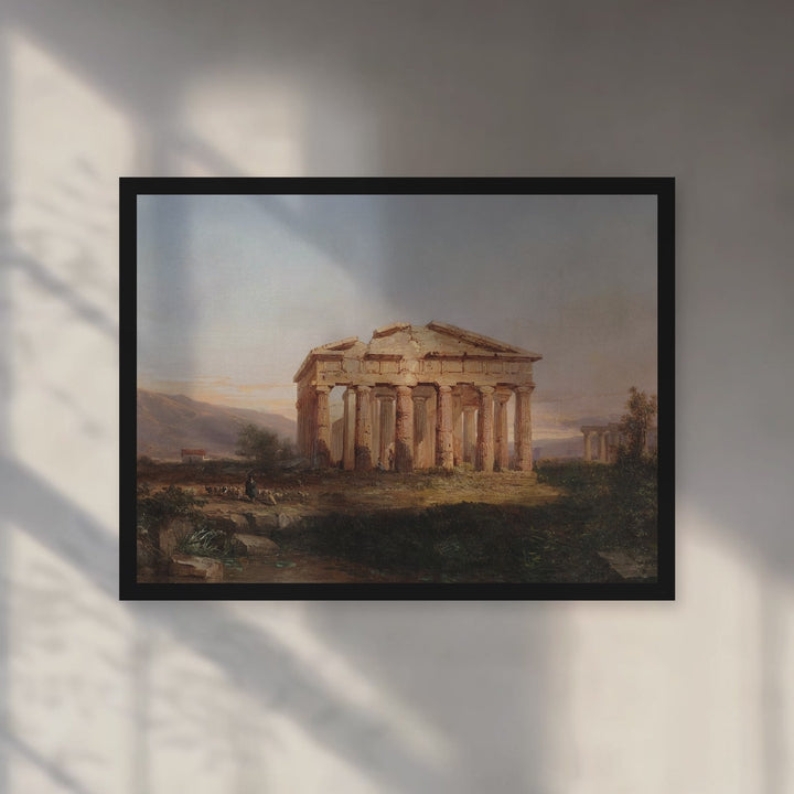 Format_Framed Art Print | The Temples of Paestum by Jules Coignet — Black Classic frame, room motion