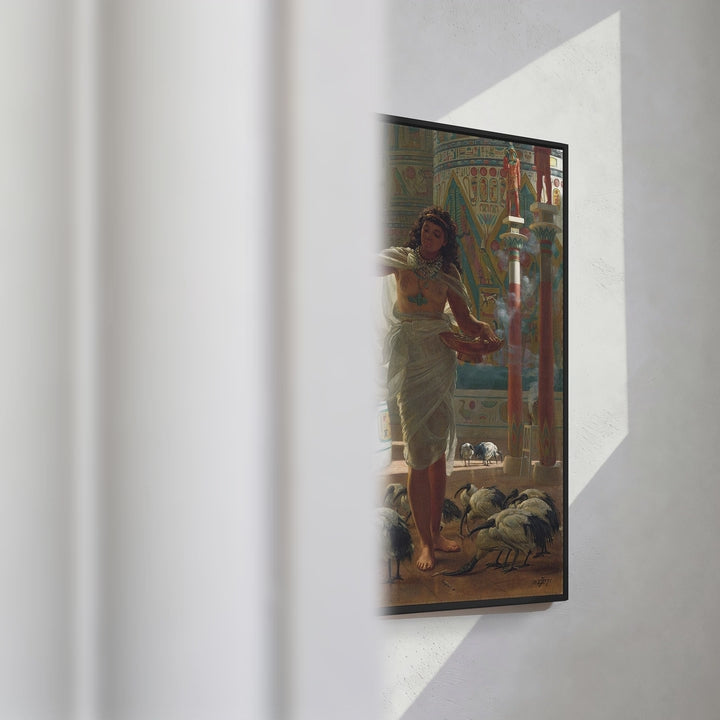 Format_Framed Canvas | Feeding the Sacred Ibis in the Halls of Karnac by Edward John Poynter — framed canvas video mockup