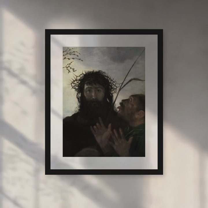 Format_Matted Fine Art Print | The Mocking of Christ by Hans Thoma — Black Classic frame, Snow white mount, room