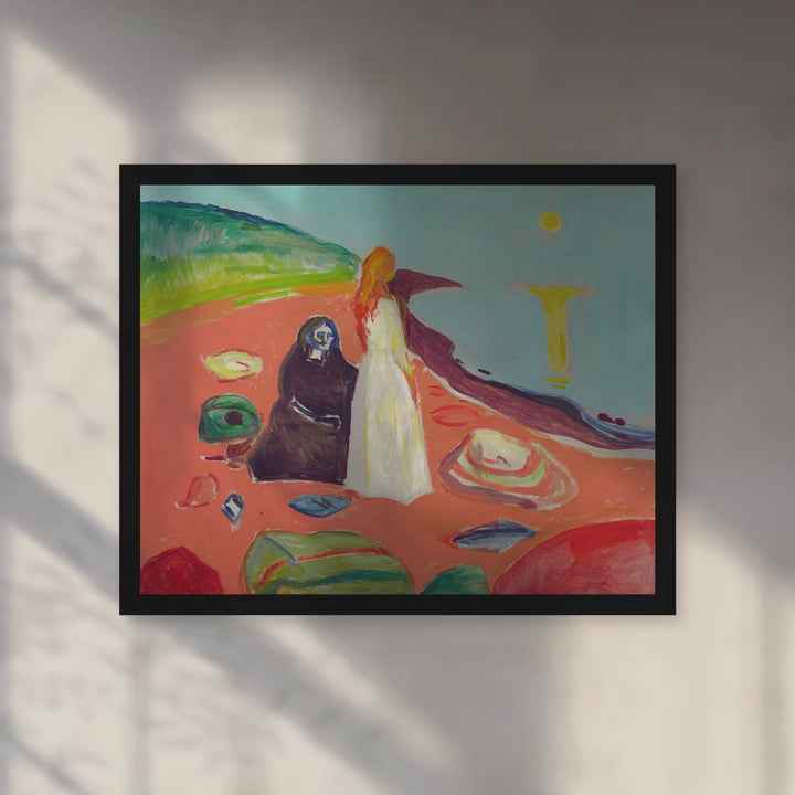 Format_Framed Art Print | Two Women on the Shore by Edvard Munch — Black Classic frame, room motion
