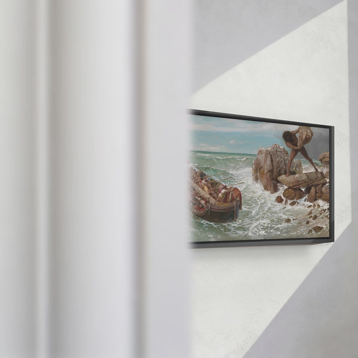 Format_Framed Canvas | Odysseus and Polyphemus by Arnold Böcklin — framed canvas video mockup