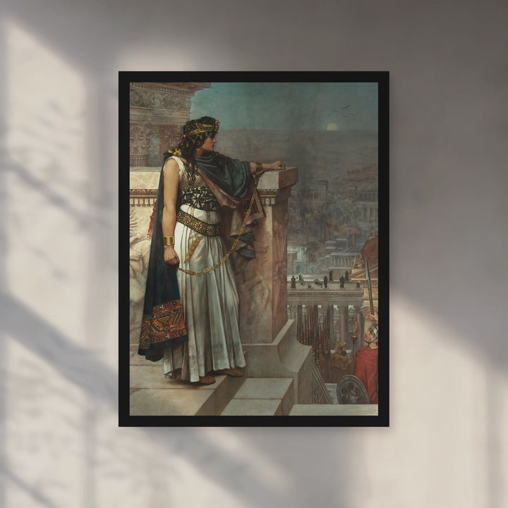 Format_Framed Art Print | Zenobia's Last Look on Palmyra by Herbert Gustave Schmalz — Black Classic frame, room motion