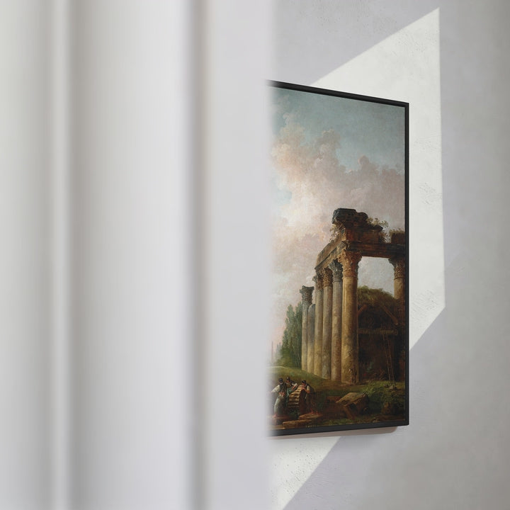 Format_Framed Canvas | The Ruin by Hubert Robert — framed canvas video mockup