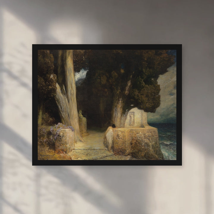 Format_Framed Art Print | Sappho by Ferdinand Keller — Black Classic frame, room motion