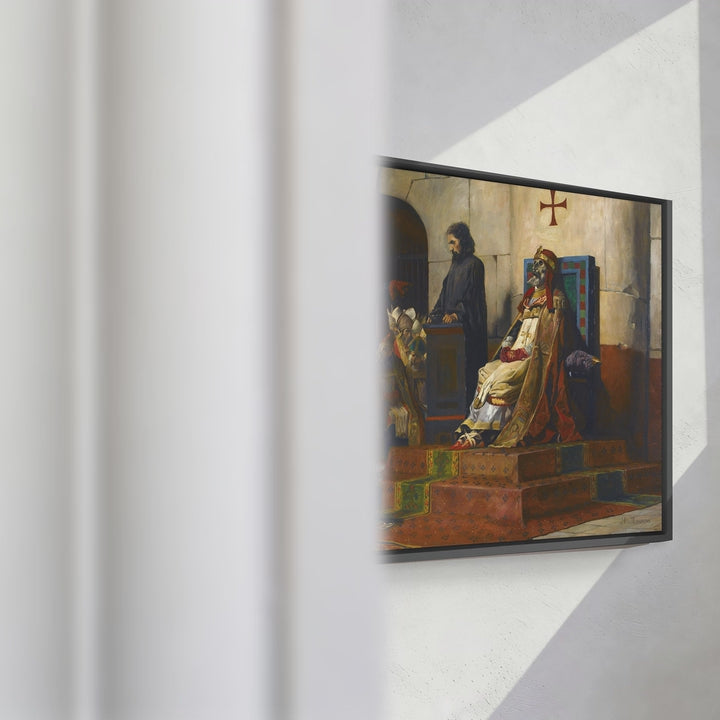 Format_Framed Canvas | The Judgment of Pope Formosus by Jean-Paul Laurens — framed canvas video mockup