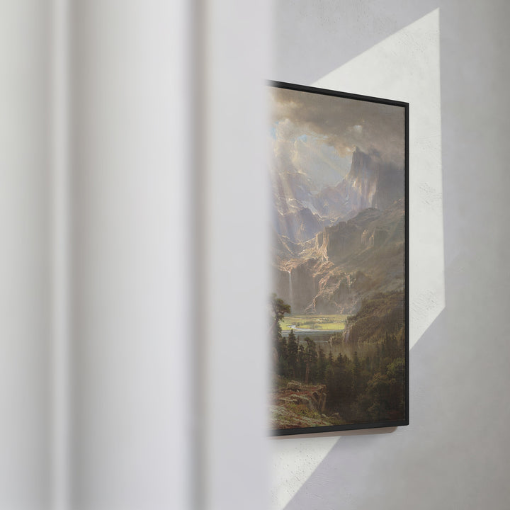 Format_Framed Canvas | Rocky Mountains, Lander’s Peak by Albert Bierstadt — framed canvas video mockup