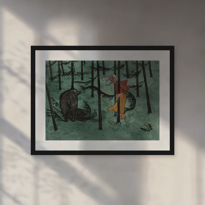 Format_Matted Fine Art Print | Fear in the Woods by Hugo Simberg - Black Classic frame with Snow white mat, room