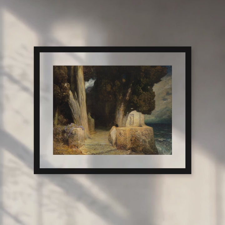Format_Matted Fine Art Print | Sappho by Ferdinand Keller — Black Classic frame, Snow white mount, room