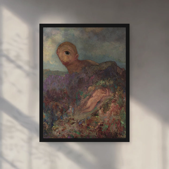 Format_Framed Art Print | The Cyclops by Odilon Redon — Black Classic frame, room motion